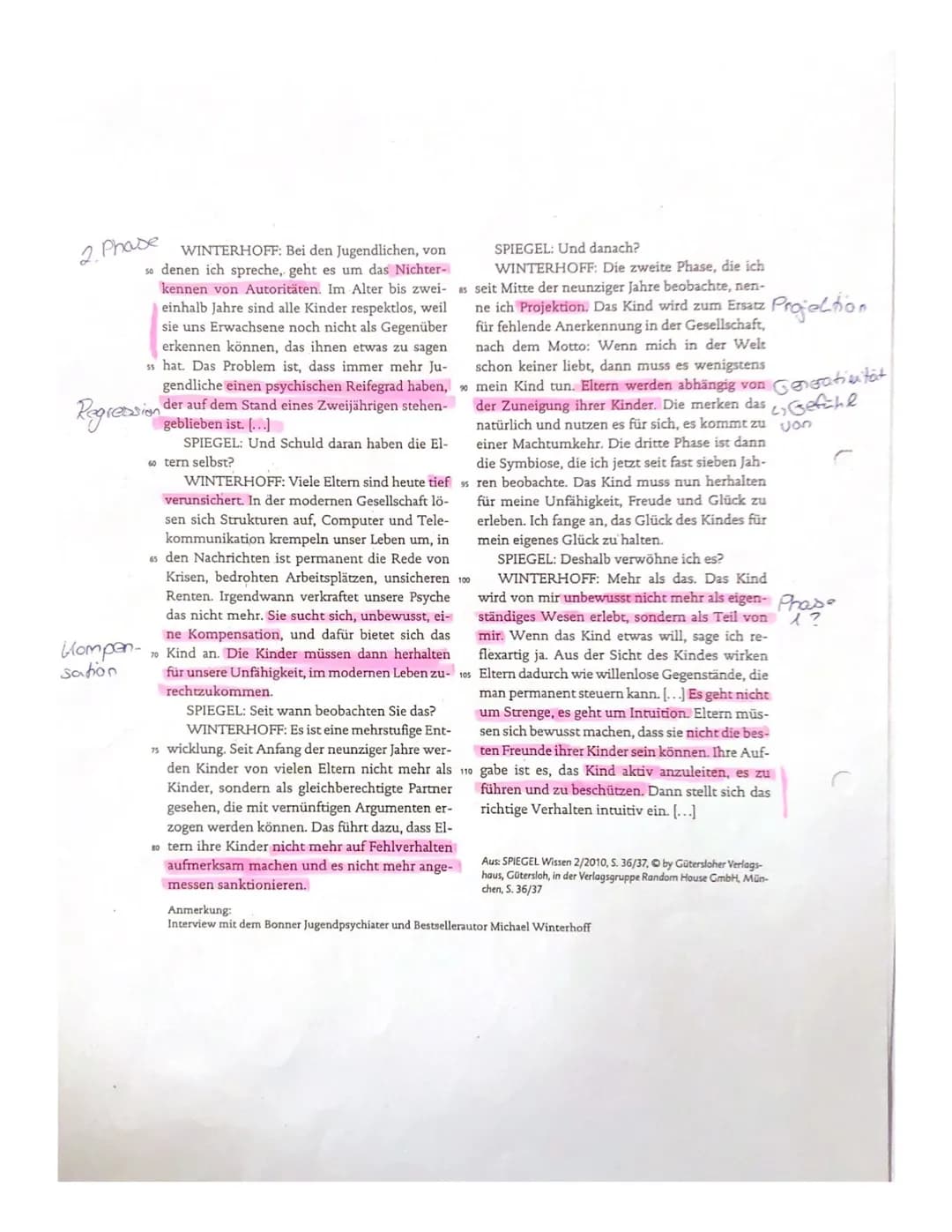 Auf dem Stand eines Zweijährigen"
viel damit zu tun haben könnte.
WINTERHOFF: [...] Die Pubertät ist eine Zeit sehen nicht, dass ihr eigenes
