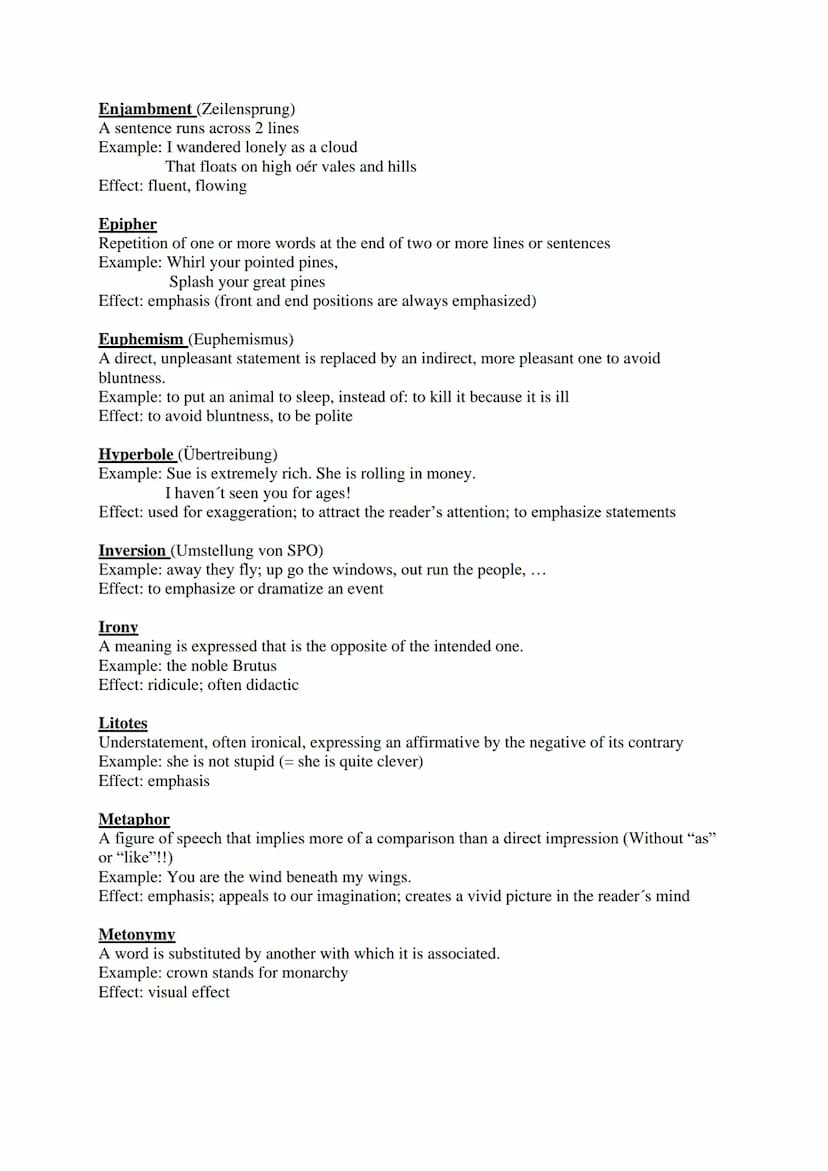 Stylistic Devices / Literary Terms
Alliteration (Alliteration, Stabreim)
Repetition of consonant sounds at the beginning of neighbouring wor