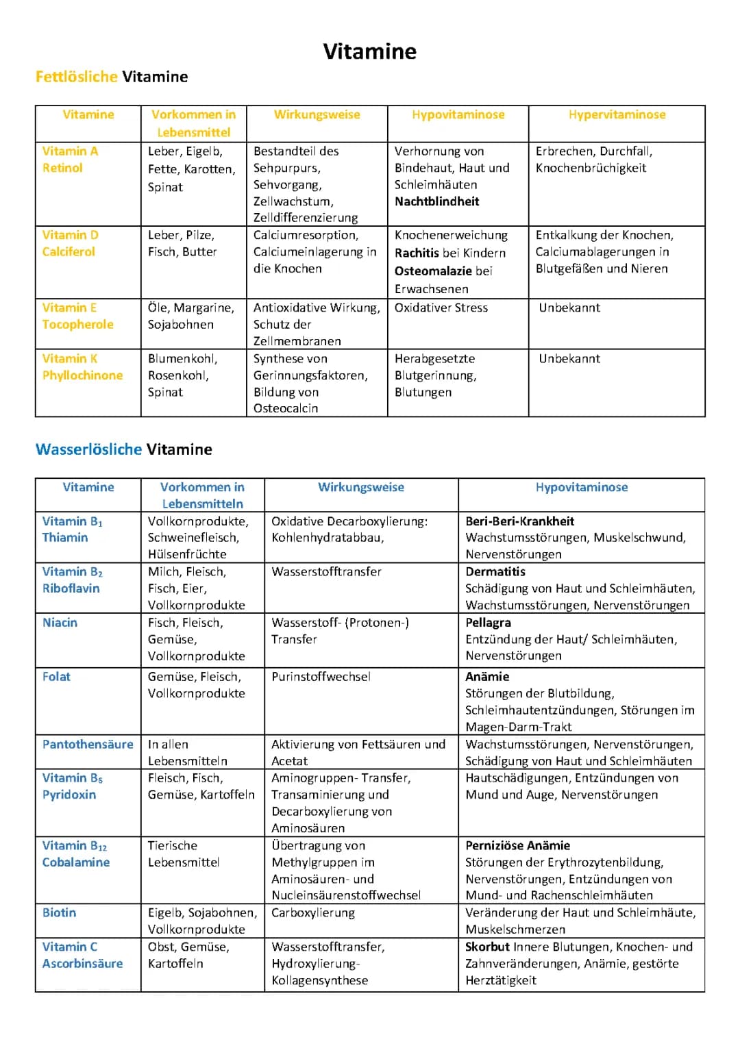 Ernährung Vitamine, Mineralstoffe, Sekundäre Pflanzenstoffe und Wasserhaushalt 