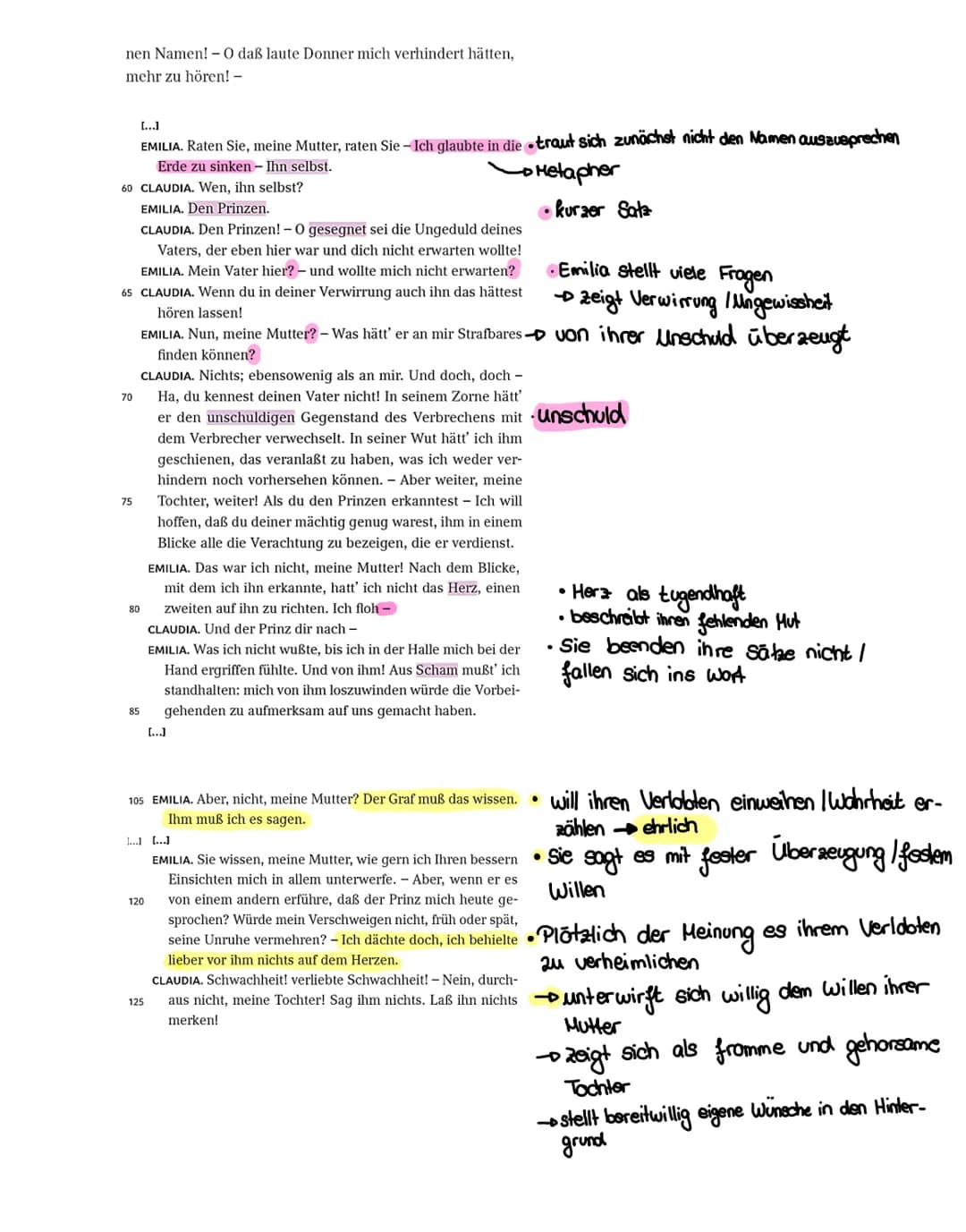 Emilia Galotti Charakterisierung und Zusammenfassung: Prinz, Orsina, Odoardo & mehr