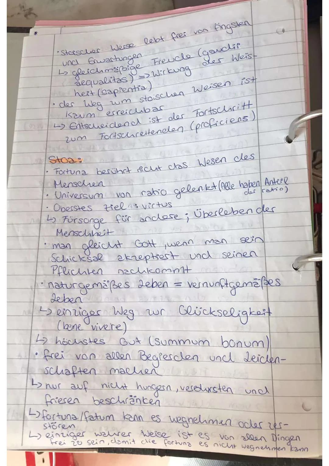 Der stoische Weise bei Seneca:
9
• Vorbild: Vir sapiens
L₂ Ziel: virtus (Tapferkest); führt wr
Eudaimonie (glückliches Leben)
• fortuna ist 