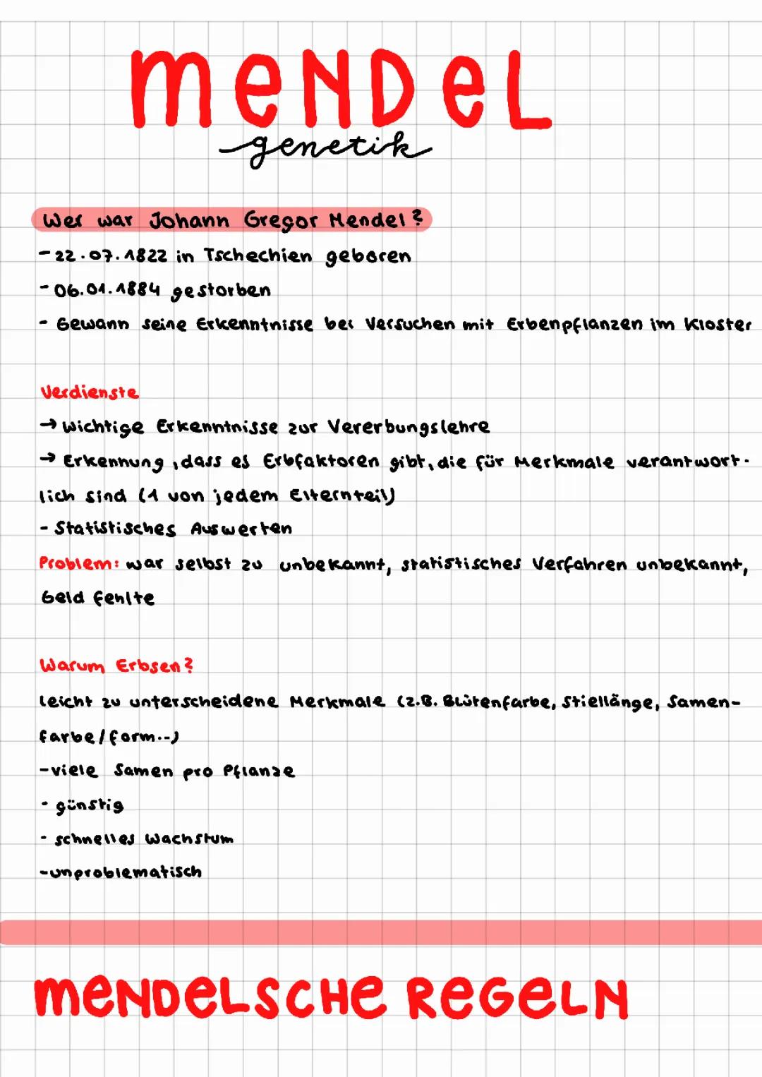Mendel 'sche Vererbunglehre