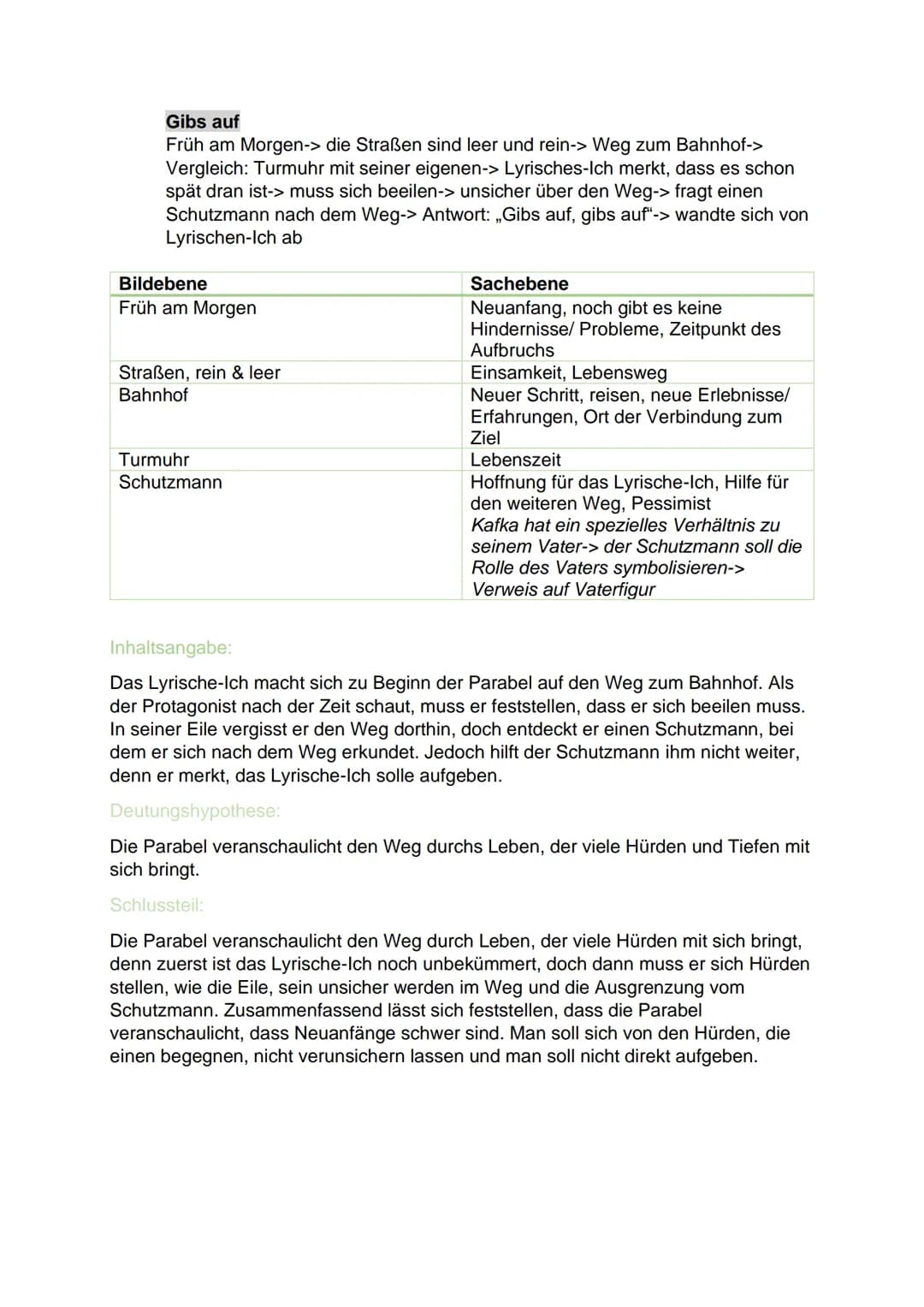 Deutsch-Klausur Q3: Parabeln, Franz Kafka
Was ist eine Parabel? Wie analysiere ich eine Parabel?
Einleitungssatz
Deutungshypothese
Bild- & D