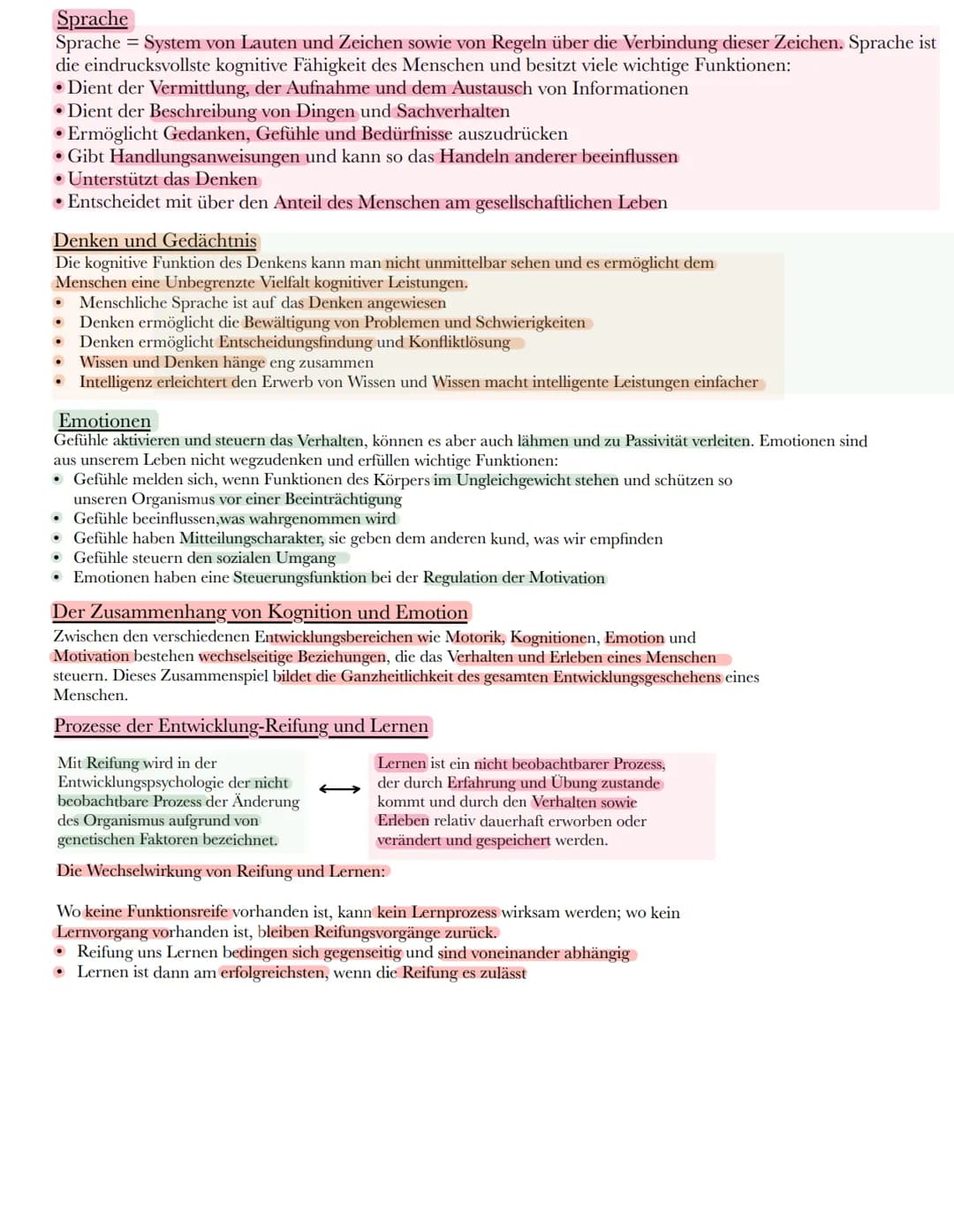Grundlagen der Entwicklungspsychologie
Die Entwicklungspsychologie der Lebensspanne umfasst folgende Bereiche:
1. Kindes- und Jugendpsycholo