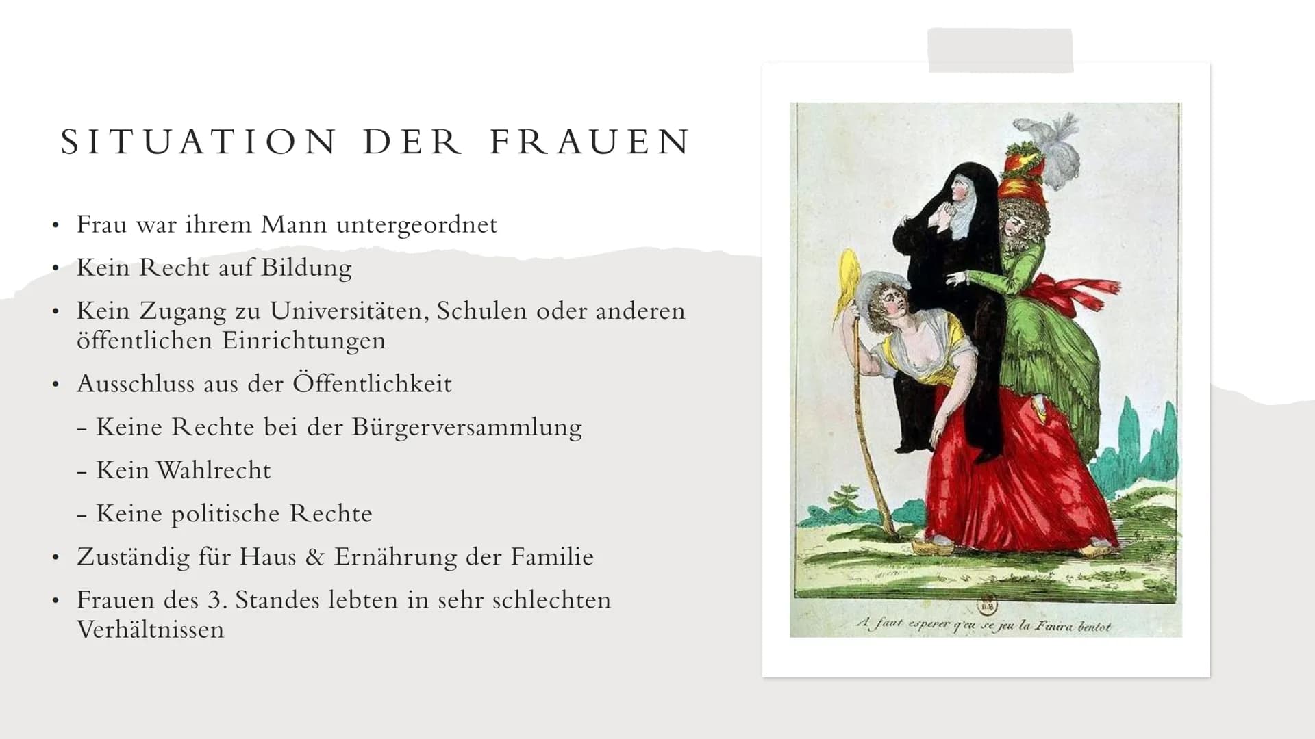 DIE ROLLE DER
FRAU IN DER
FRANZÖSISCHEN
REVOLUTION
Von Celina Kraitsch INHALTSVERZEICHNISS
Französische Revolution zusammengefasst
Situation