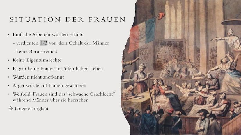 DIE ROLLE DER
FRAU IN DER
FRANZÖSISCHEN
REVOLUTION
Von Celina Kraitsch INHALTSVERZEICHNISS
Französische Revolution zusammengefasst
Situation