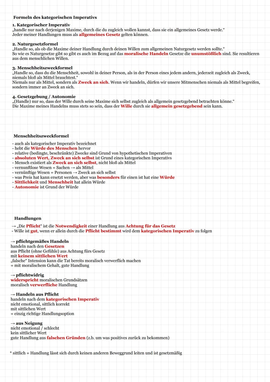 pflichtethik und Moralkritik + utilitarismus
pflichtethik
= deontologische Ethik
„Der gute Wille zählt"
- Folgen einer Handlung spielen für 