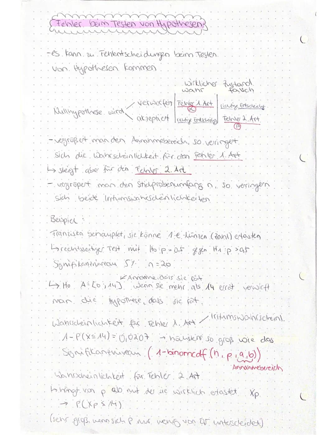 Stochastik
Themen:
-Lage parameter
-Streuungsparameter
-Zufalls versuche.
-Binominalkoeffizient
-Bernoulliversuch / ketten.
-kumulierte Bino