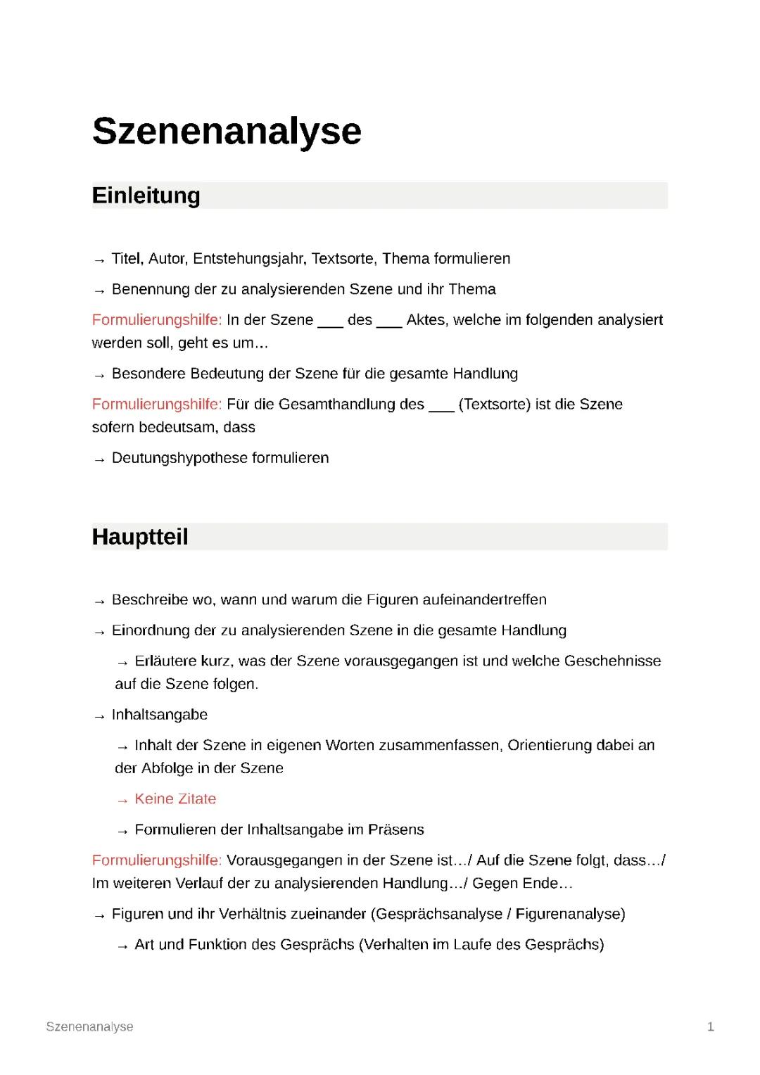 Szenenanalyse (Drama)