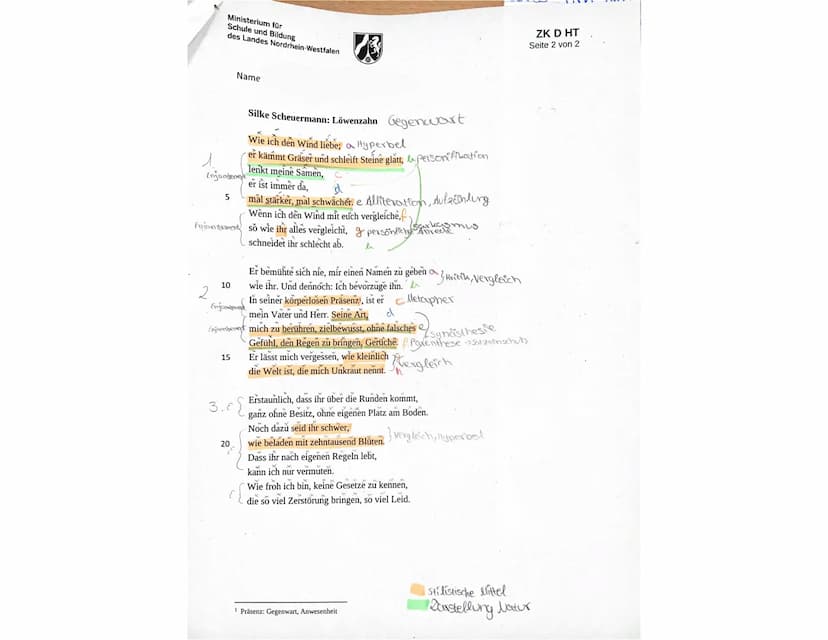 Ministerium für
Schule und Bildung
des Landes
Name:
Nordrhein-Westfalen
Zentrale Klausur am Ende der Einführungsphase
2022
Deutsch
ZK D HT
S