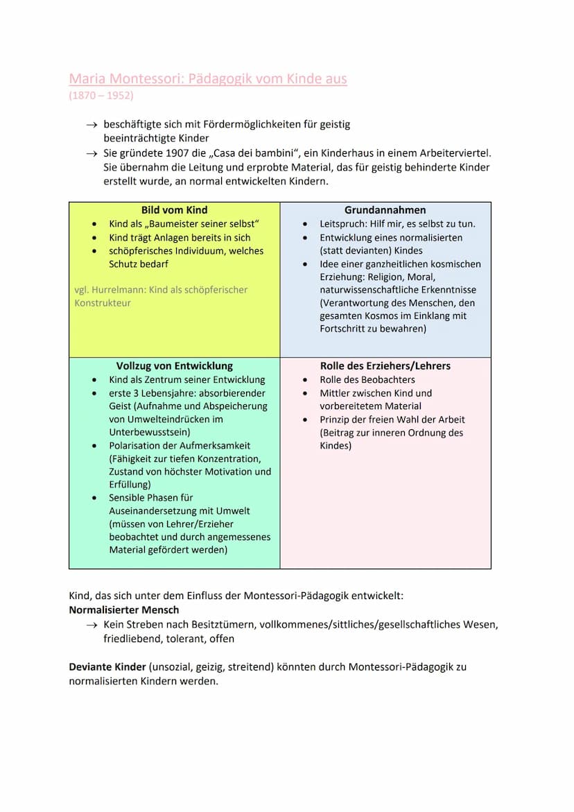 Reformpädagogik
→ Umgestaltung bestehender Verhältnisse und Systeme (verschiedenste Ansätze zur
Reform von Schule, Erziehung, Entwicklung)
→