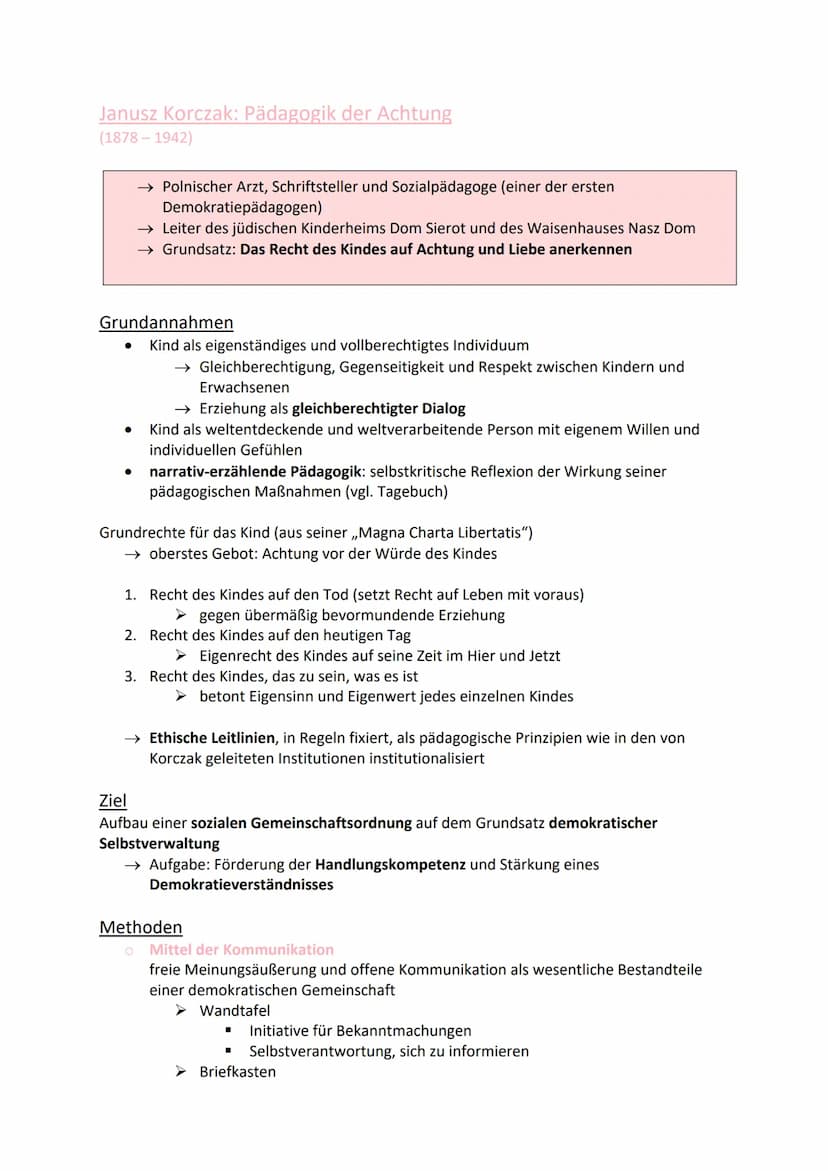 Reformpädagogik
→ Umgestaltung bestehender Verhältnisse und Systeme (verschiedenste Ansätze zur
Reform von Schule, Erziehung, Entwicklung)
→