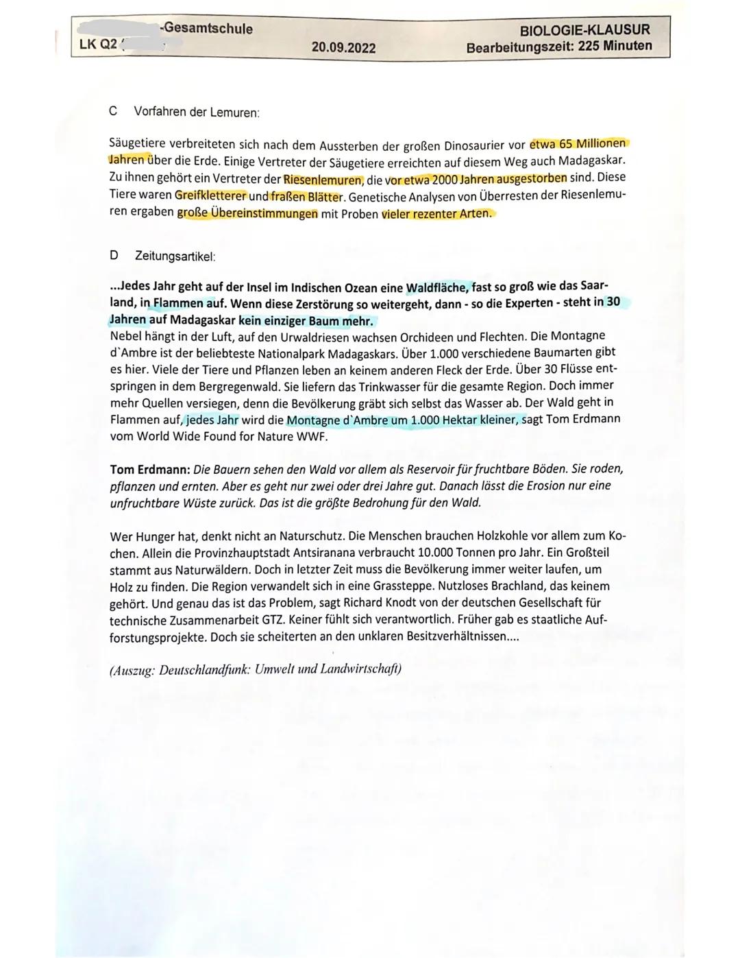 LK Q2
Gesamtschule
1.2
Aufgabe 1: Bakterienresistenz - Ergebnis des Zufalls oder gezielte Anpassung?
(34 Punkte)
1.3
1.1 Stellen Sie dar, wi