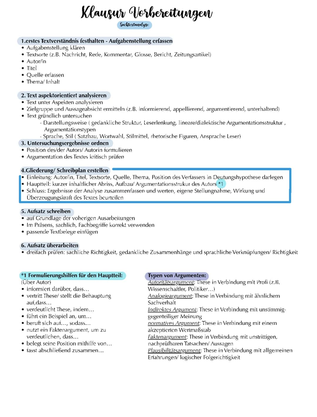Klausur Vorbereitung
