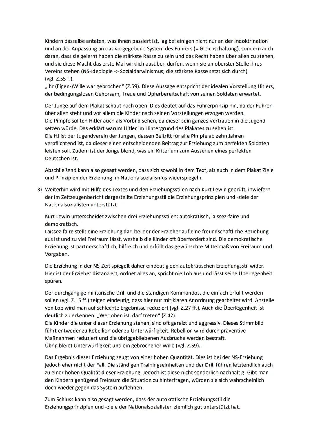 Erziehung im Nationalsozialismus
Vorgegebener Text
Auszug aus einem Zeitzeugenbericht - Eine Welt brach zusammen - Karl-Heinz Janssen
Der Jo