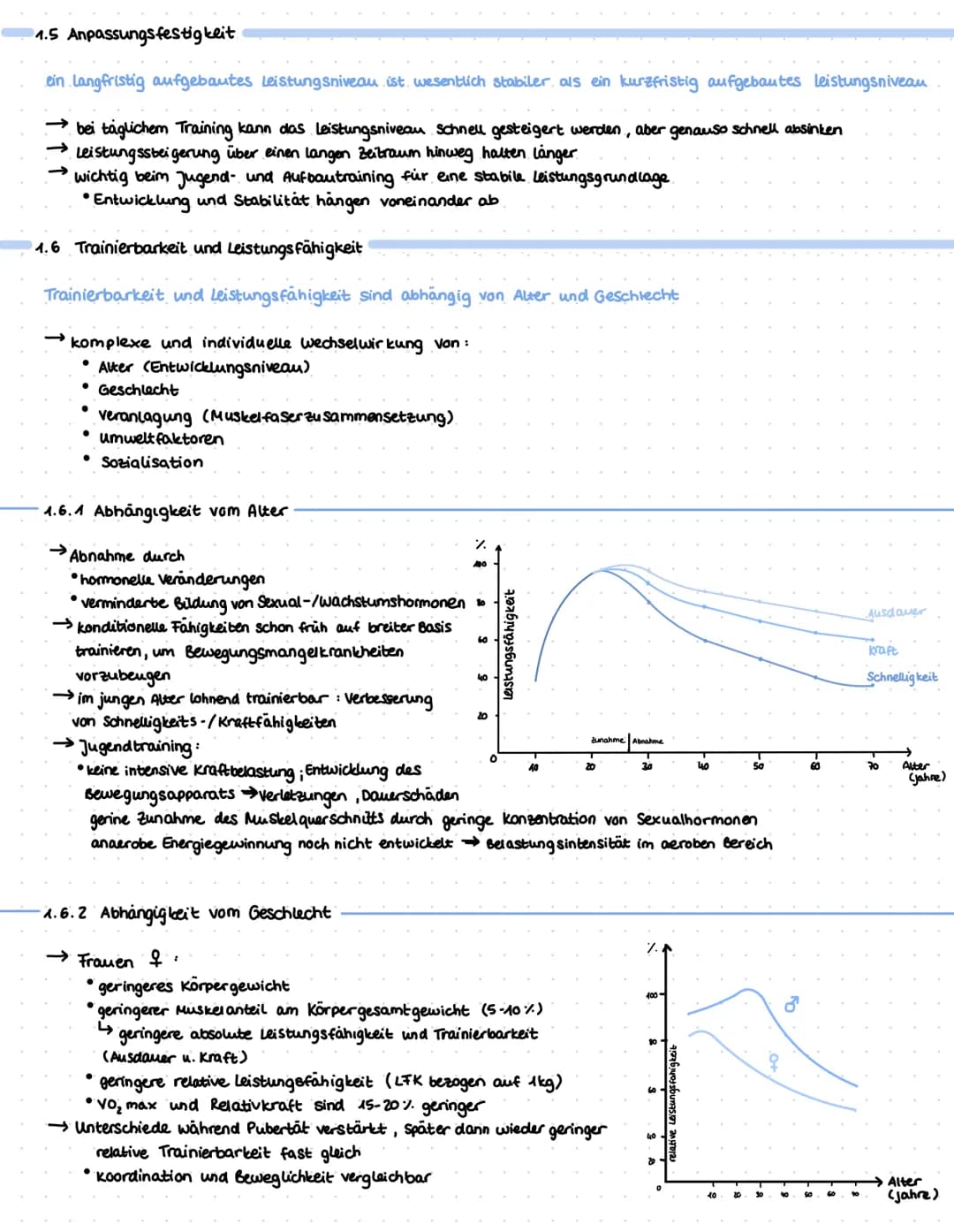 TRAININGSLEHRE
1. Allgemeine Gesetzmäßigkeiten des Trainings
Training als Anpassungsvorgang (Adaption)
die fähigkeit zur Anpassung ist ein G