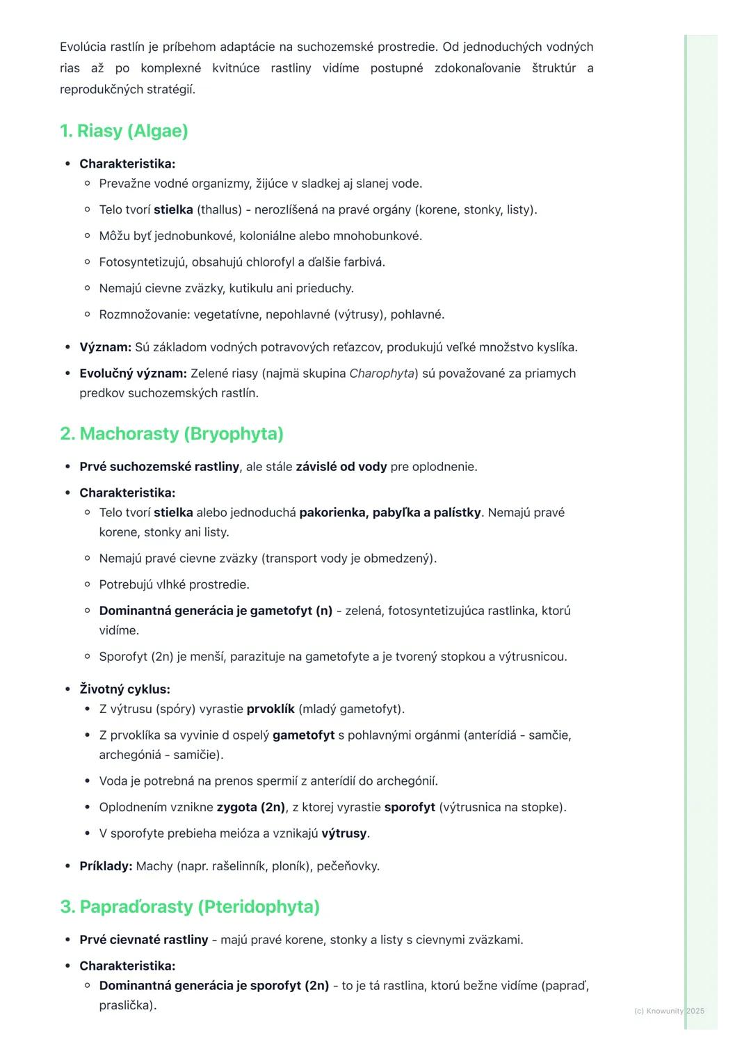 # Rastliny

## Prehľad rastlín

Rastliny (Plantae) sú fascinujúca a extrémne dôležitá ríša organizmov. Sú základom väčšiny
suchozemských eko