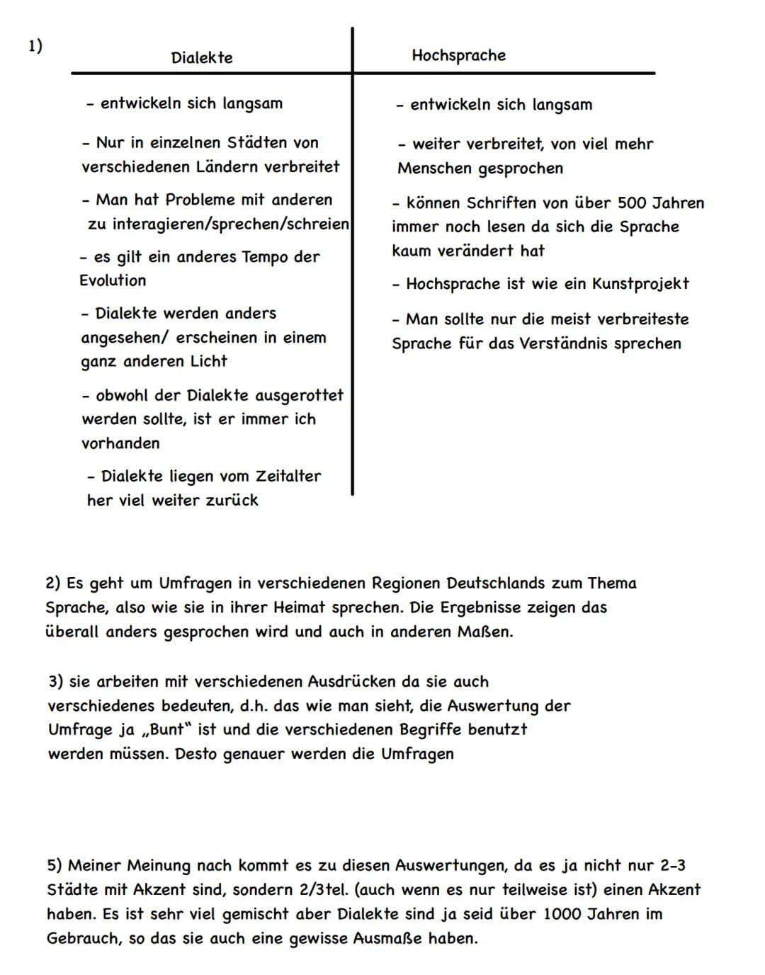 1)
Dialekte
- entwickeln sich langsam
- Nur in einzelnen Städten von
verschiedenen Ländern verbreitet
- Man hat Probleme mit anderen
zu inte