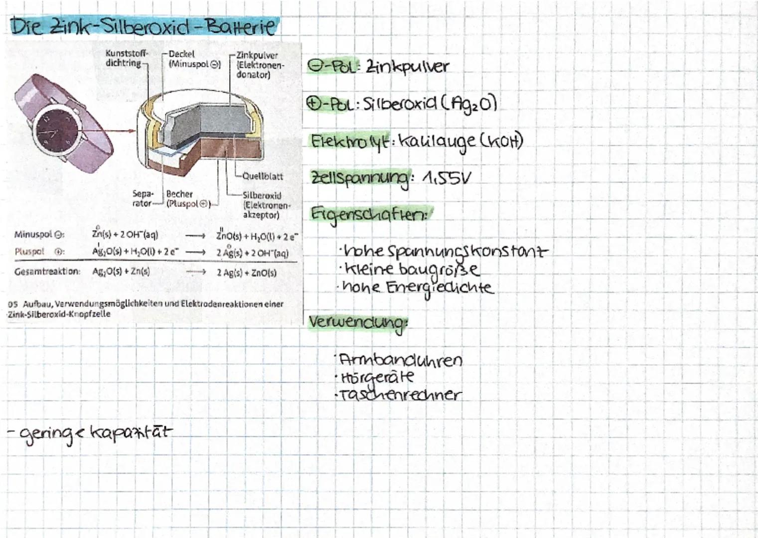 --- OCR Start ---
Batterien (primarelement)
-> sind galvanische Elemente zur Erzeugung von Spannung
- erhöhung der Spannung: mehrere galv. E