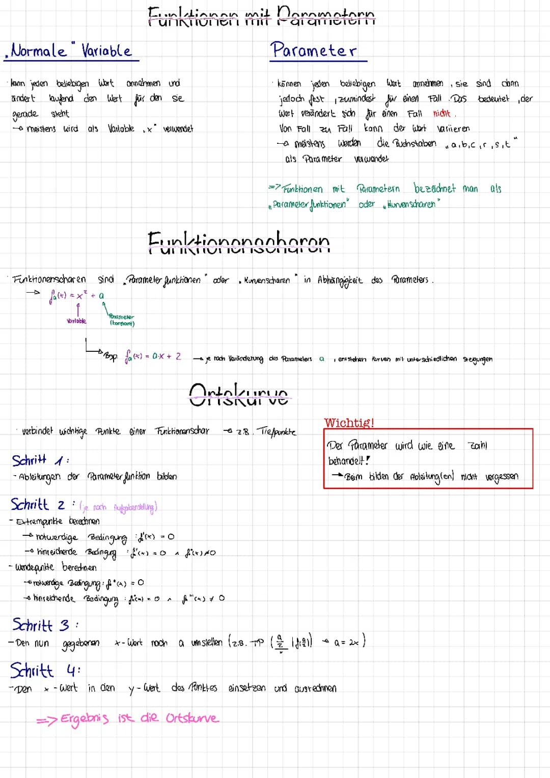Funktionenschar/Parameter,Integrale