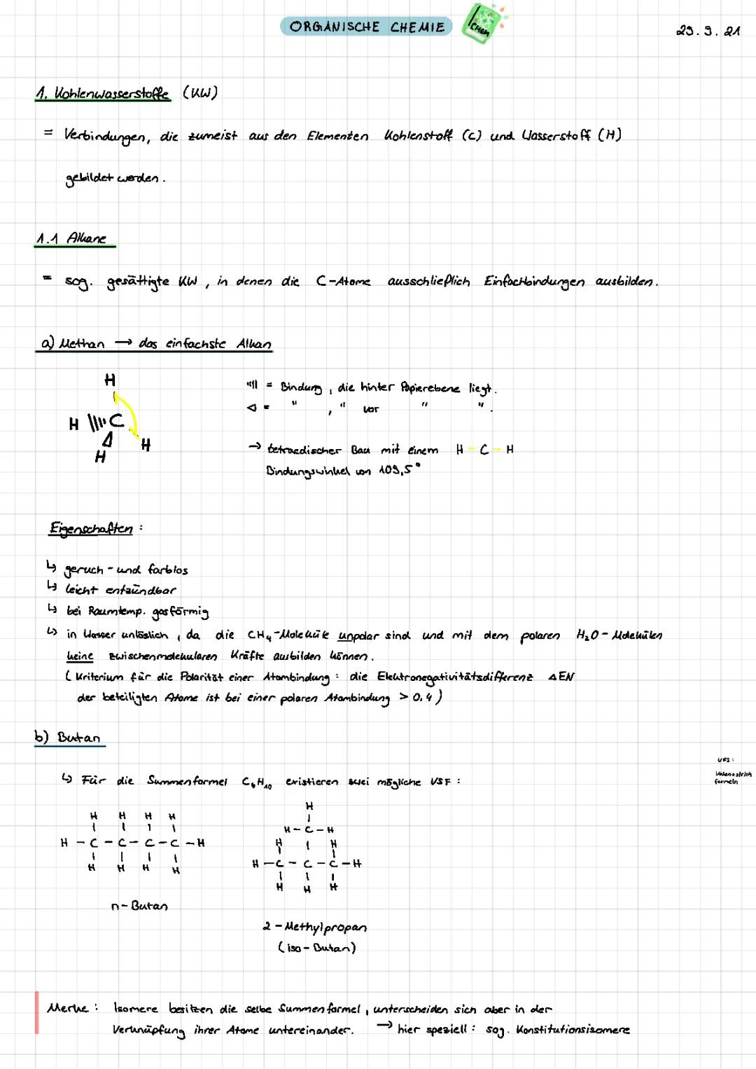 Organische Chemie - Alkane