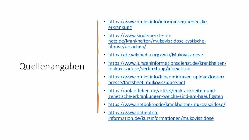 Mukoviszidose
Biologie 12.2 Inhalt
●
●
Ursachen
• Genetische Vererbung
• Betroffene Organe und Anzeichen einer
Erkrankung
Diagnostik
●
Allge