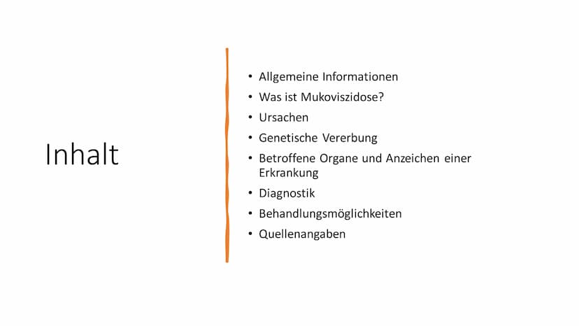 Mukoviszidose
Biologie 12.2 Inhalt
●
●
Ursachen
• Genetische Vererbung
• Betroffene Organe und Anzeichen einer
Erkrankung
Diagnostik
●
Allge