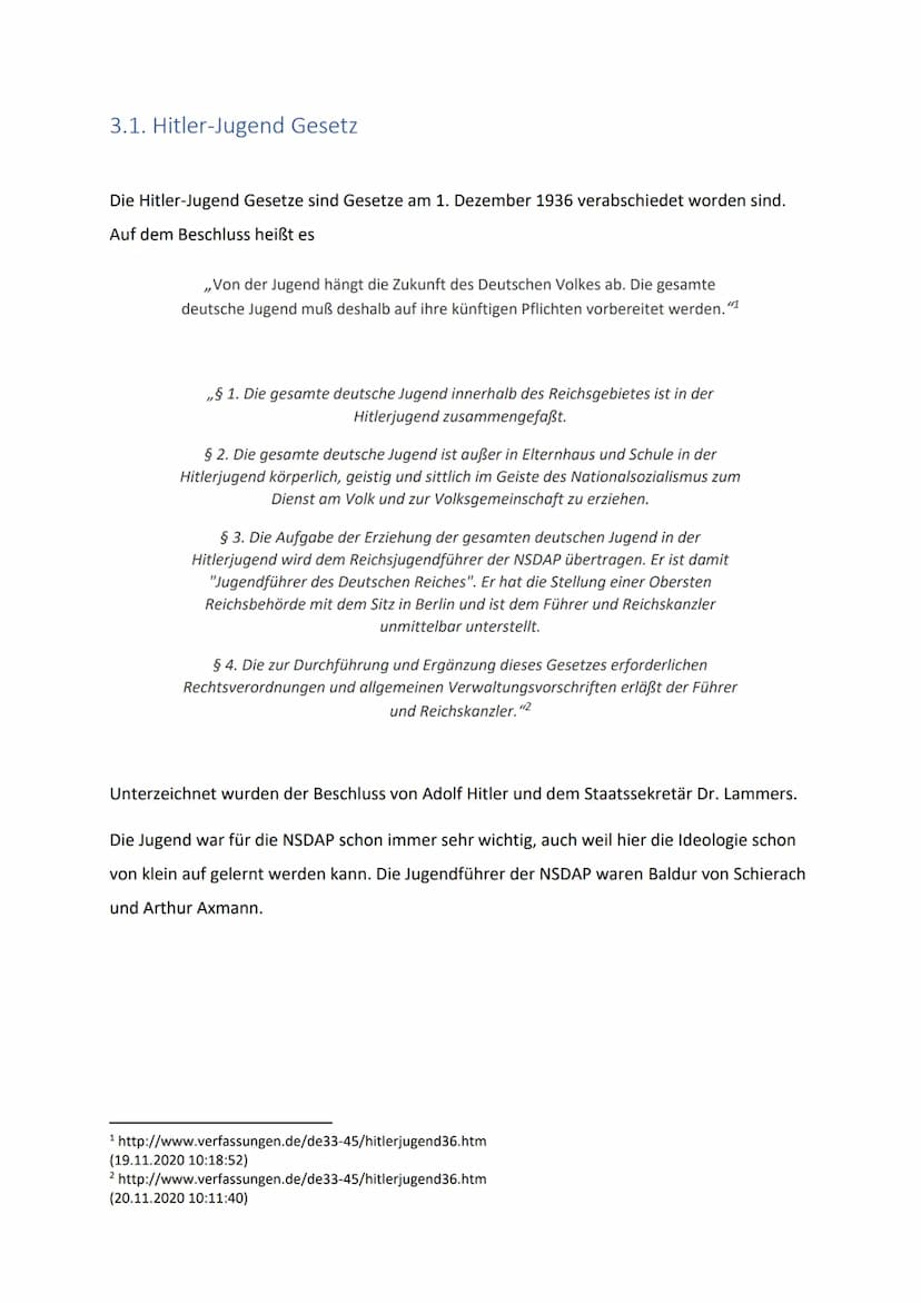 
<h2 id="einleitung">Einleitung</h2>
<p>Die Jugend im Dritten Reich war von großer Bedeutung für die nationalsozialistische Ideologie und wu