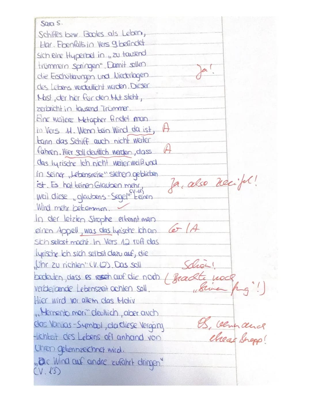 Deutsch, LK, Q1, Lyrik
1
Sara
Erwartungshorizont
Klausur Nr.1/Lyrik unterwegs sein
1. Aufgabe
Anforderungen - Die/Der Schüler/in
Formuliert 