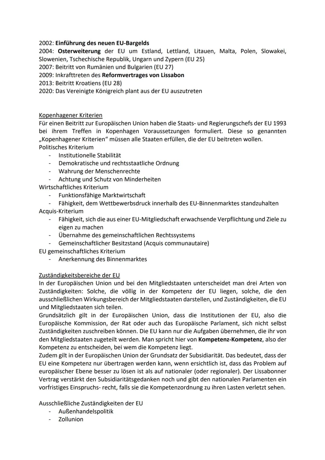 Themen:
SoWi-Klausur
Europäische Union - 05.11.
Motive des Europäischen Einigungsprozesses
Entstehung und Erweiterung der EU
Kopenhagener Kr