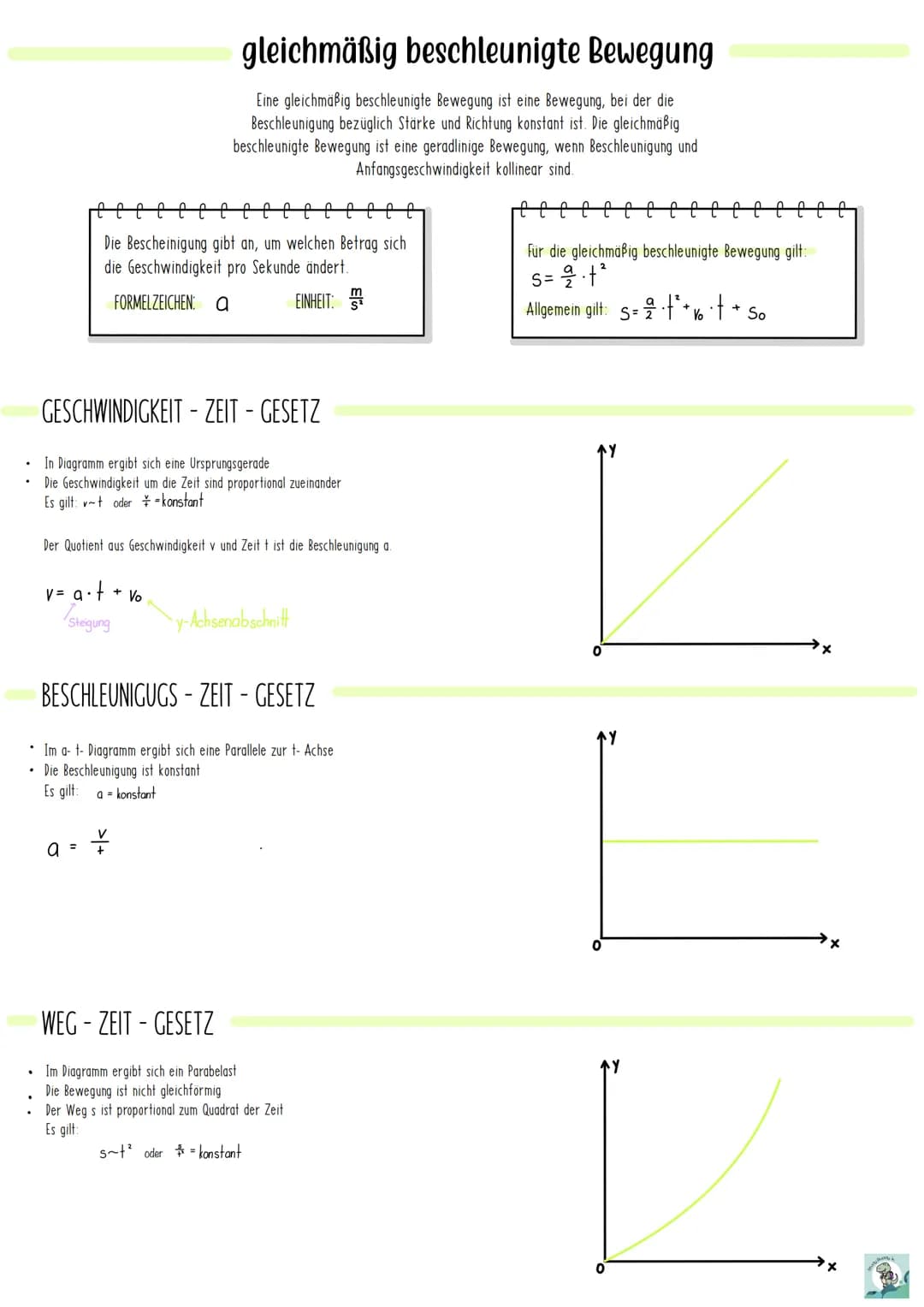 
<p>In einem Diagramm ergibt sich eine Ursprungsgerade. Die Geschwindigkeit und die Zeit sind proportional zueinander. Es gilt: v = t oder v