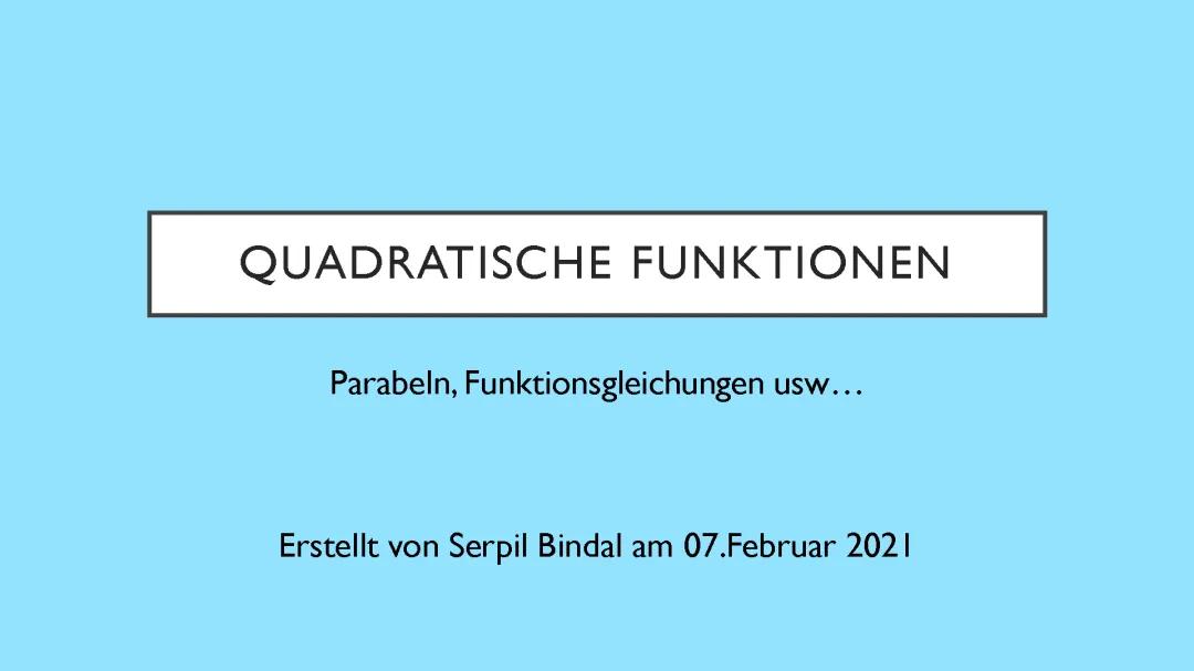 Quadratische Funktionen