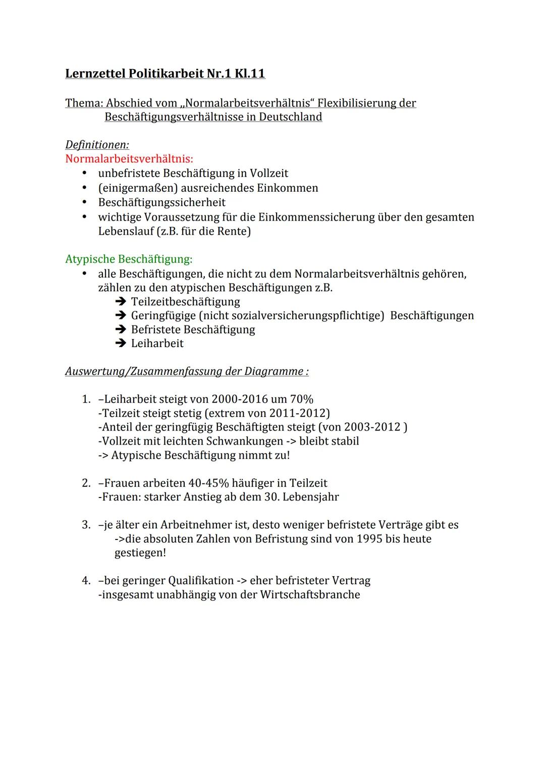 Lernzettel Politik Klasse 11