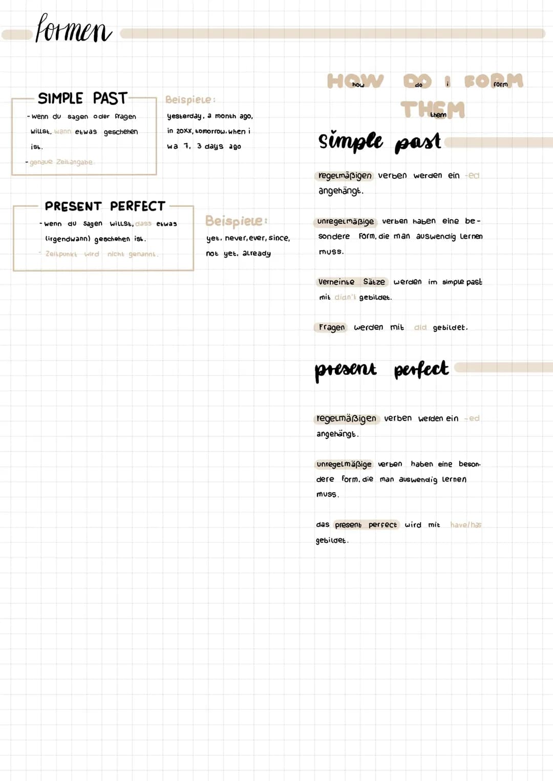  simple past und present perfect 