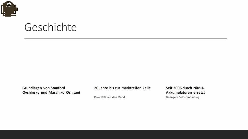 Nickel-
Metallhydrid
Akku (NiMH)
LIA ZOE VOM DORP
Positiver Pol
Gummidichtung
- Dichtung
- Positiver
Ableiter
- Separator
- Negative
Elektro