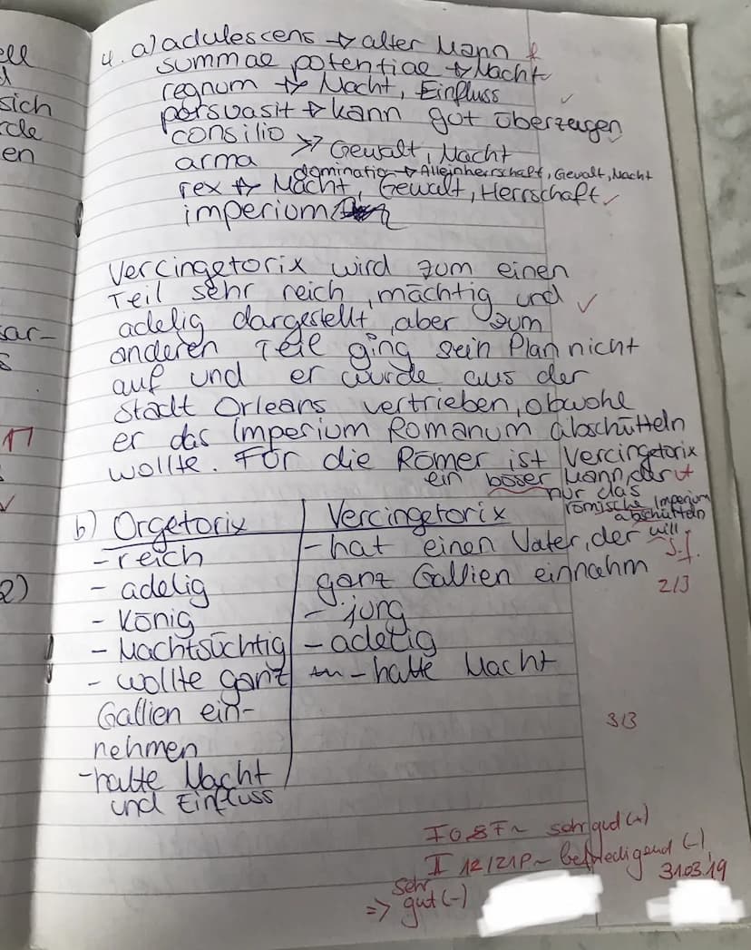 Klassenarbeit Nr. 1
Im Jahre 52 v. hat Cäsar alle freien gallischen Stämme unter die Herrschaft des römischen
Volkes gebracht. Dem jungen ad