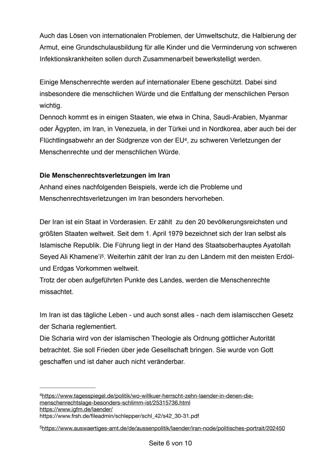 *Name der Schule*
Unterrichtsfach:
Fachlehrer/in:
Schüler/innen:
Abgabedatum:
Menschenrechte und
Menschenrechtsverletzungen weltweit
Seite 1