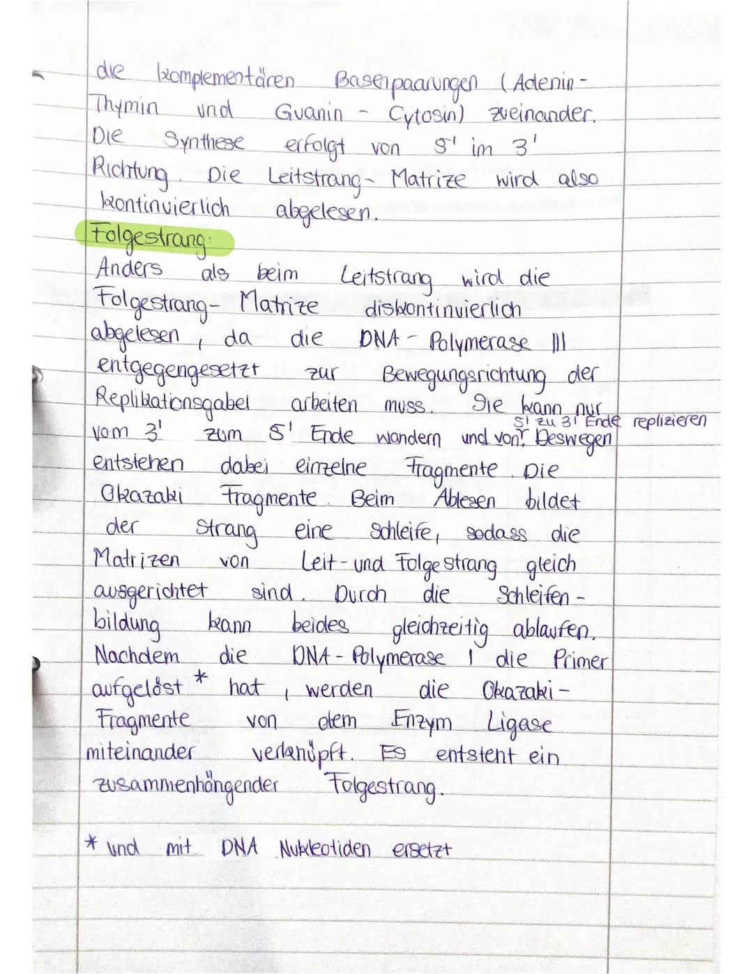 Replibation
Leitstrang Für den
Replikation
werden
Vorgang der
DNA-
Enzyme benötigt. Um
die
t
DNA Doppelstränge zv öffnen, ist
das Entym. Hel
