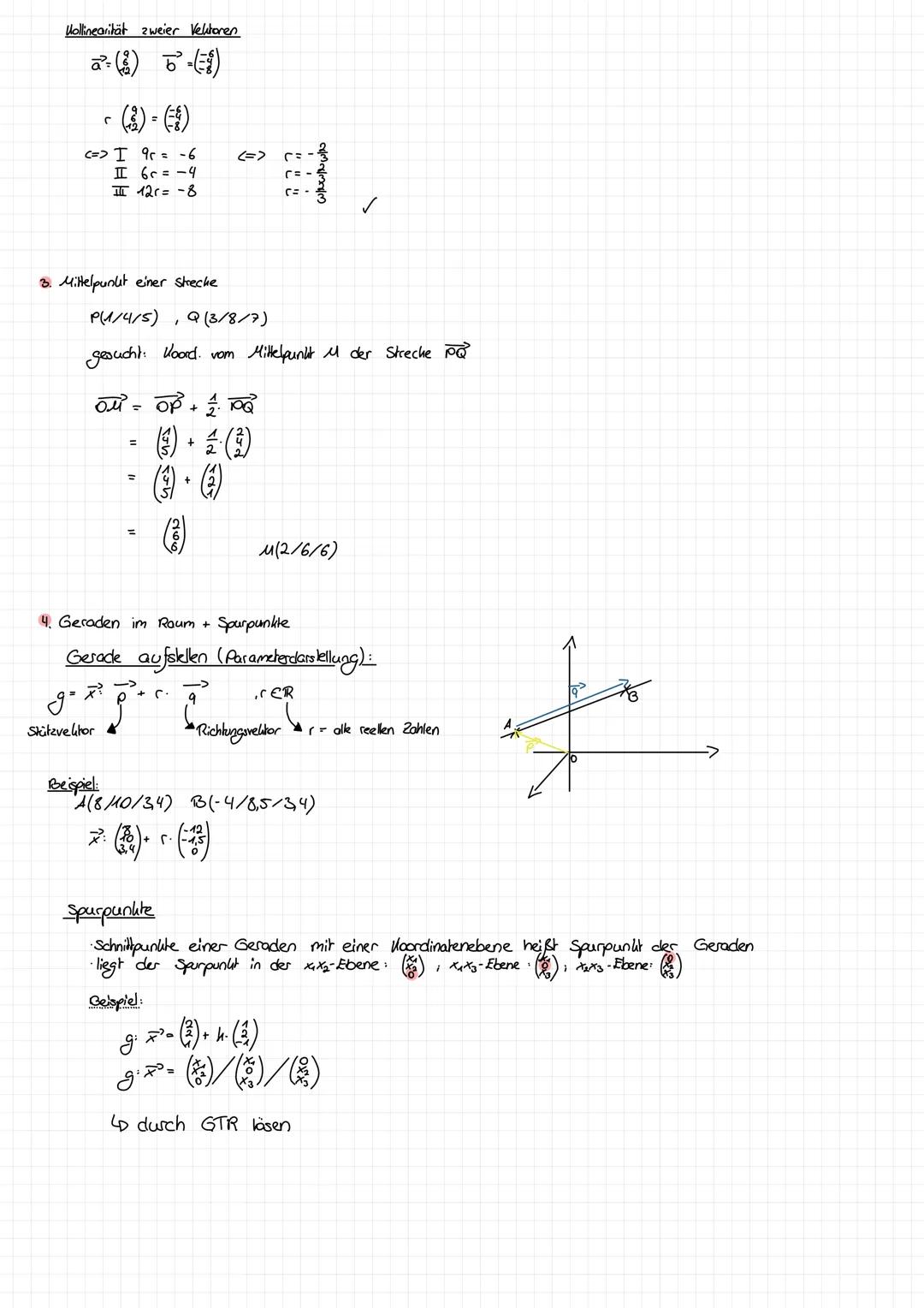 # Klausur
-Vorbereitung-

Informationen
1. Punkle im Roum
2. Vektoren
3. Mittelpunkt einer Strecke
4. Geraden im Raum + Spurpunkte
5. Lagebe