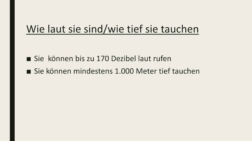 DIE ORCA Inhaltsverzeichnis
■ Gewicht/länge
Feinde
■Wie laut sie sind/wie tief sie tauchen
■ Wo sie leben/was sie essen
■ Schwangerschaft Ge