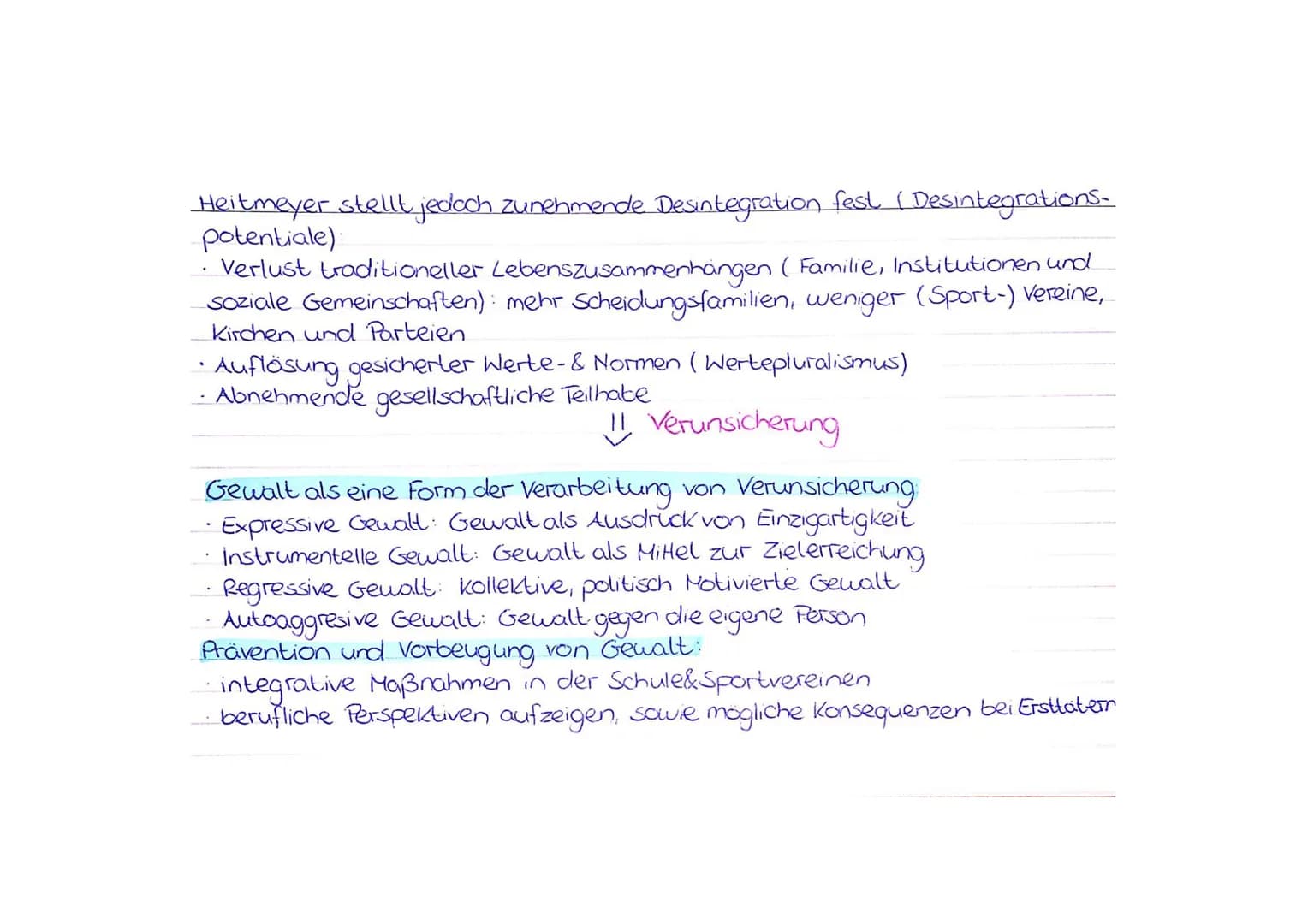 Podagogik
Sozialpsychologischer Desintegrationsansatz von Heitmeyer
Kergedanken: + basiert auf der Sozialisationstheorie von Hurrelmam.
• So