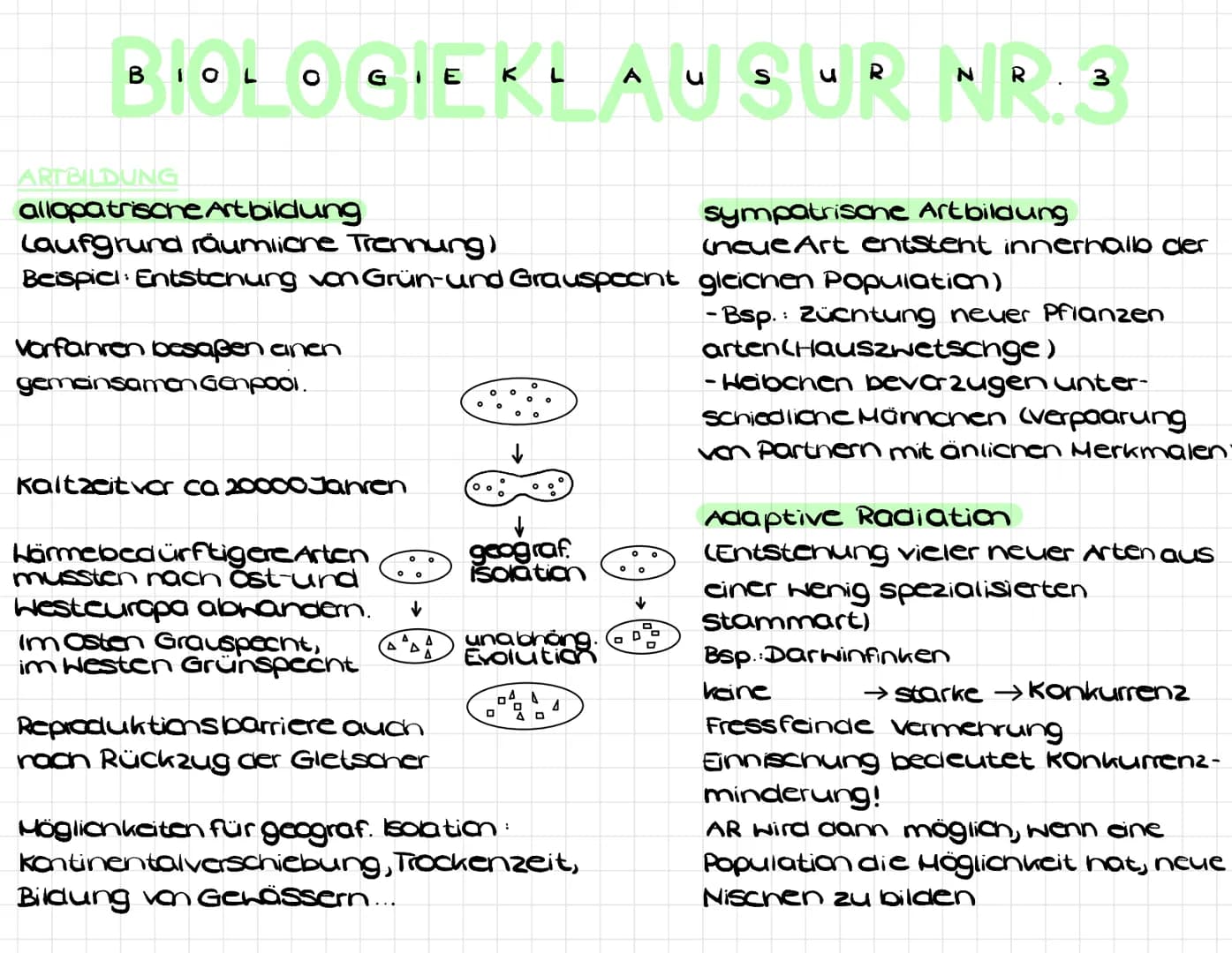 BIOCHEMISCHE EVOLUTIONSBELEGE
BIOLOGIEKLAUBUR NR.3
EVOLUTIONS FAKTOREN
a) Variation und Rekombination
Variation : Phäno-und genotypische
ver