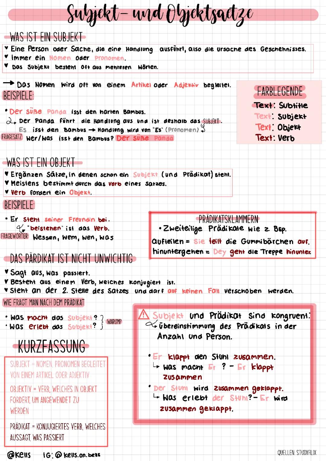 Subjekt- und Objektsätze