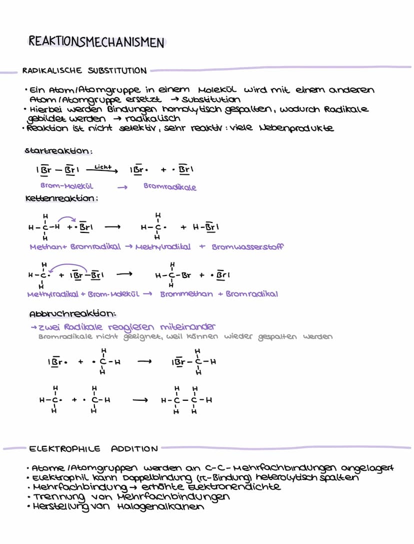 REAKTIONSTYPEN
SUBSTITUTION
Reaktion, bei der Atome oder Atomgruppen (Substituenten) in einem Molekül
durch ein anderes Atom oder eine ander