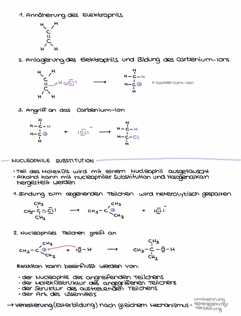 REAKTIONSTYPEN
SUBSTITUTION
Reaktion, bei der Atome oder Atomgruppen (Substituenten) in einem Molekül
durch ein anderes Atom oder eine ander