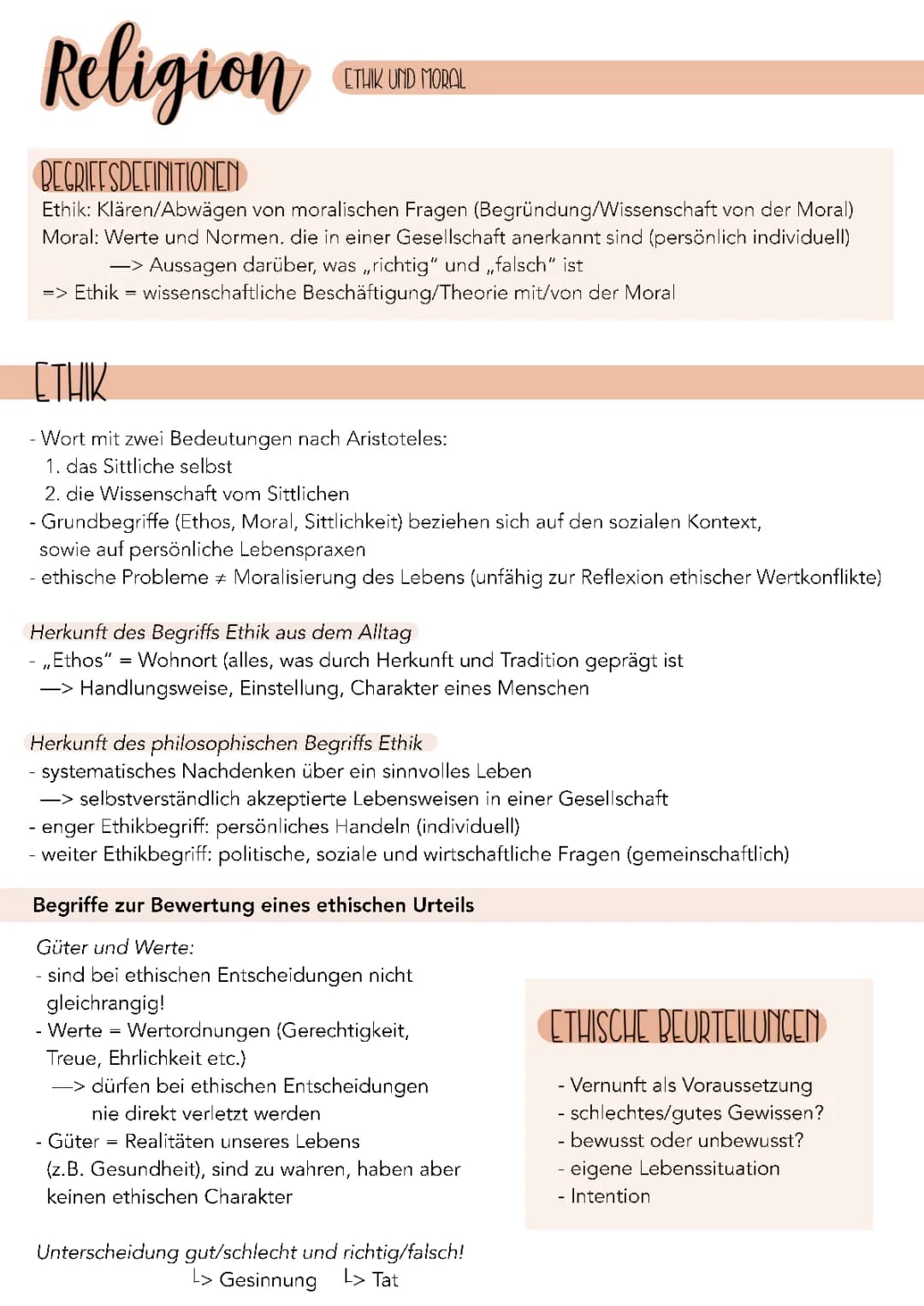 Religion Q3 - Ethik und Moral