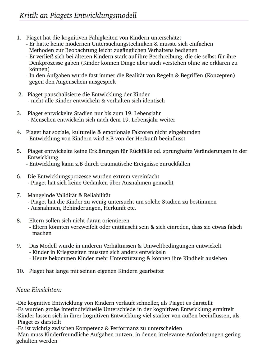 Piaget
-Kann durch seine Umwelt beeinflusst werden, indem er durch Kognitive Prozesse
(Wahrnehmung, Beobachtung etc) auf diese reagiert, sic