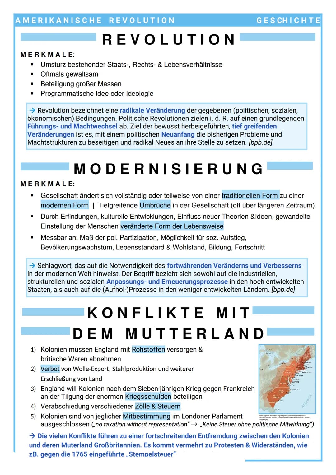 AMERIKANISCHE REVOLUTION
MERKMALE:
■
■
■
REVOLUTION
Umsturz bestehender Staats-, Rechts- & Lebensverhältnisse
Oftmals gewaltsam
Beteiligung 