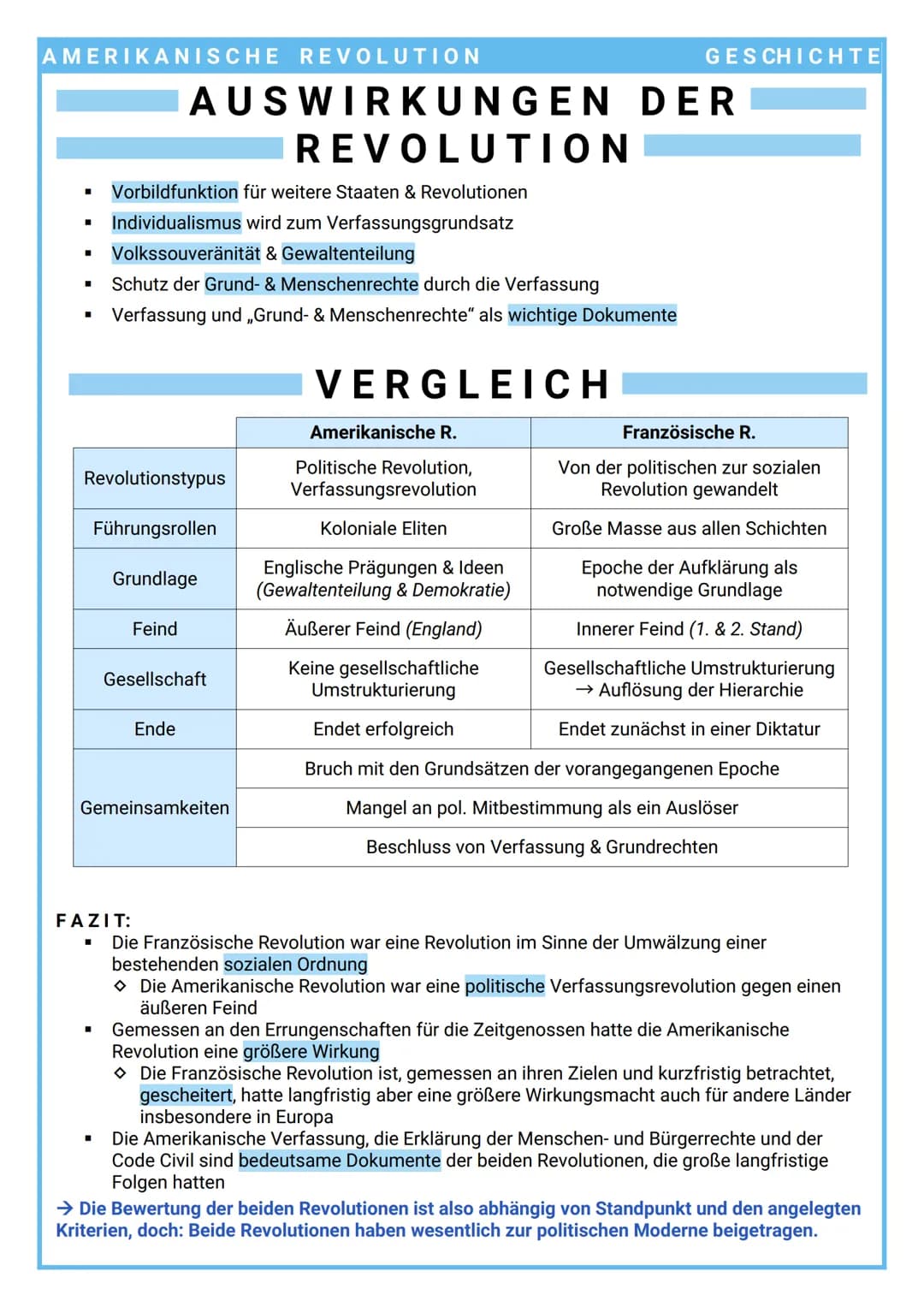 AMERIKANISCHE REVOLUTION
MERKMALE:
■
■
■
REVOLUTION
Umsturz bestehender Staats-, Rechts- & Lebensverhältnisse
Oftmals gewaltsam
Beteiligung 