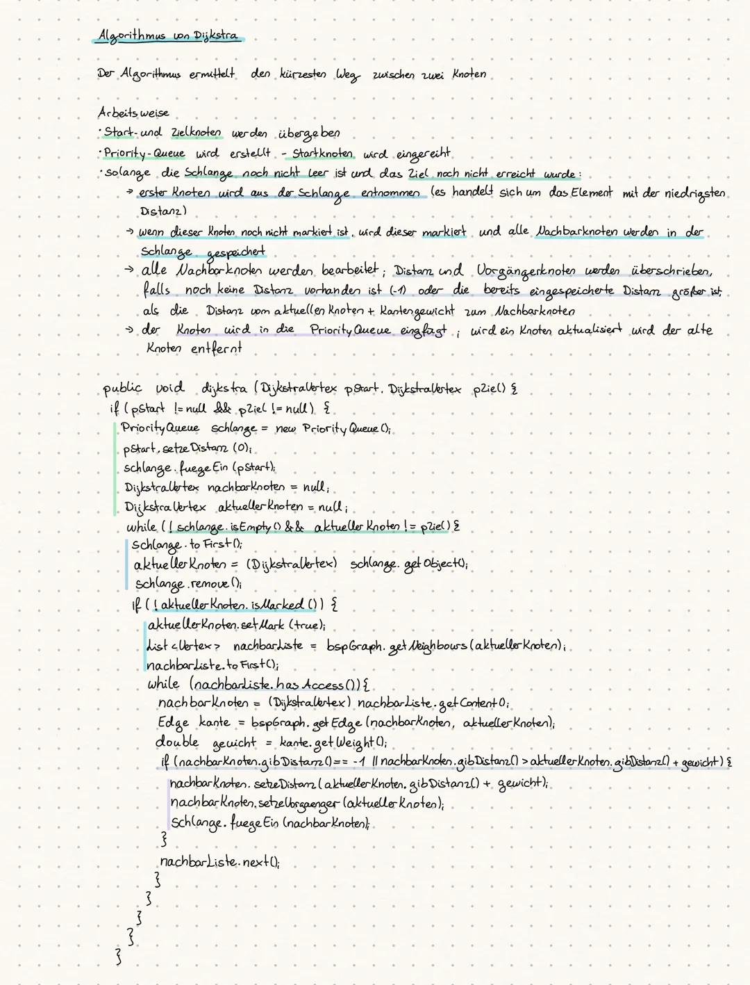 # Algorithmus von Dijkstra

Der Algorithmus ermittelt den kürzesten Weg zwischen zwei Knoten

Arbeits weise

•Start-und Zielknoten werden üb